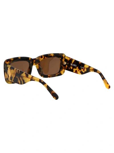 Shop Attico The  Sunglasses In T-shell/yellow Gold/brown