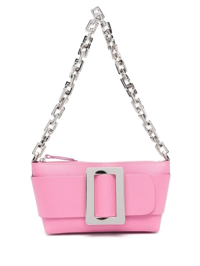 Shop Boyy Buckle Pouchette Epsom Leather Shoulder Bag In Pink