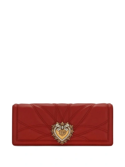 Shop Dolce & Gabbana Devotion Leather Crossbody Bag In Red