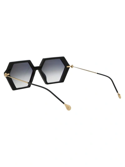 Shop Yohji Yamamoto Sunglasses In M001 Pur Black/japan Gold