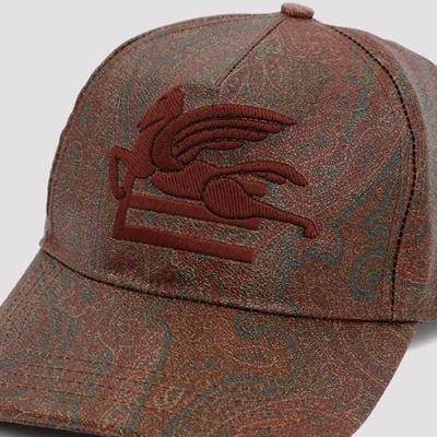 Shop Etro Baseball Cotton Cap Hat In Brown