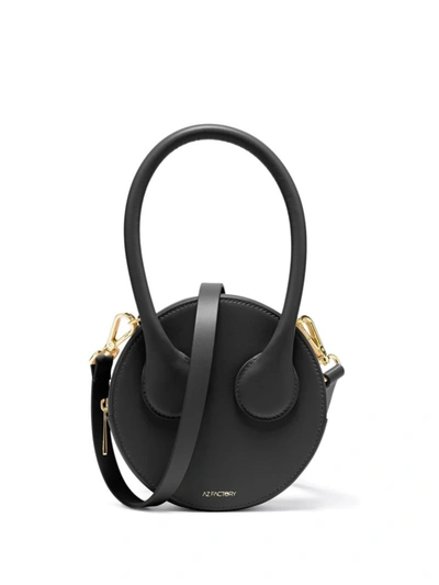 Shop Az Factory By Ester Manas Az Factory X Ester Manas Round Leather Mini Bag In Black