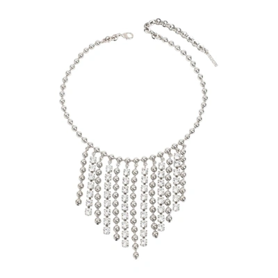 Shop Alessandra Rich Crystal Fringes Necklace Jewellery In Metallic