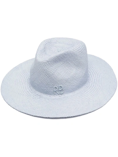 Shop Ruslan Baginskiy Fedora Straw Hat In Clear Blue