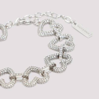 Shop Mach & Mach Crystal Heart Bracelet In Metallic