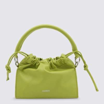 Shop Yuzefi Green Leather Bom Shoulder Bag