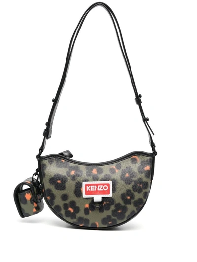 Shop Kenzo Leopard Print Shoulder Bag In Brown