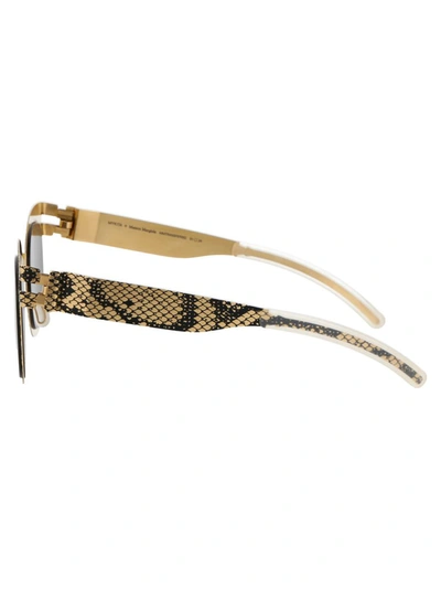 Shop Mykita Sunglasses In 239 Gold Black Python Dark Grey Solid
