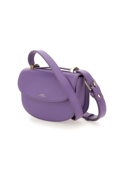 Shop Apc A.p.c. "geneve" Leather Bag In Deep Purple