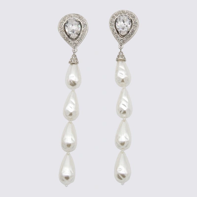 Shop Alessandra Rich Silver-tone Metal Earrings In Cry-silver