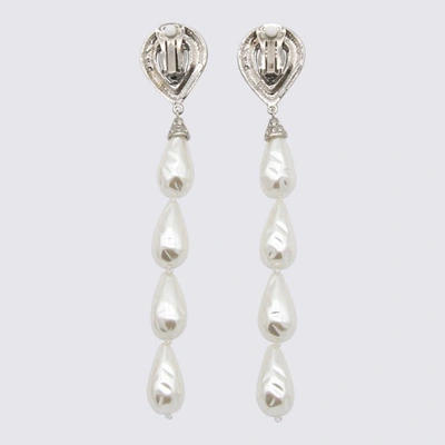 Shop Alessandra Rich Silver-tone Metal Earrings In Cry-silver