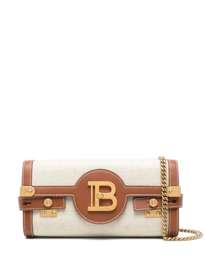 Shop Balmain - B-buzz 23 Clutch Bag In Naturel/marron
