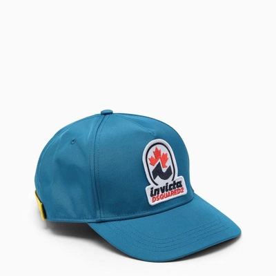 Shop Dsquared2 Invicta Cotton Hat In Blue