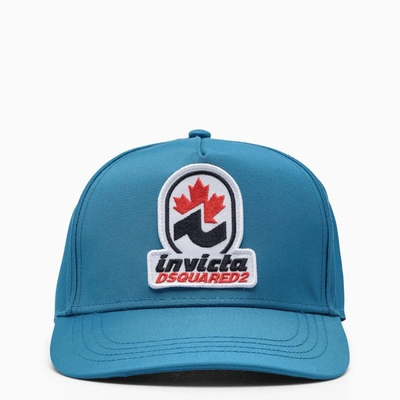 Shop Dsquared2 Invicta Cotton Hat In Blue
