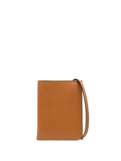 Shop Valextra Mini Soft Leather Crossbody Bag In Leather Brown