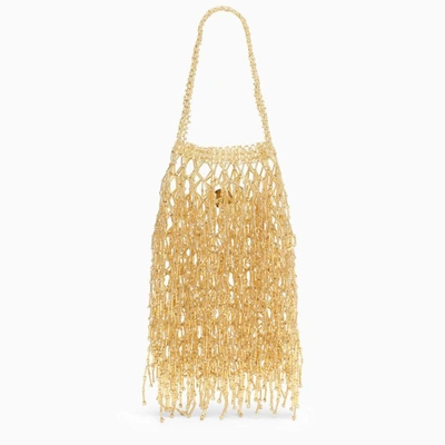 Shop Vanina Gold Mini Bag With Beads In Metal