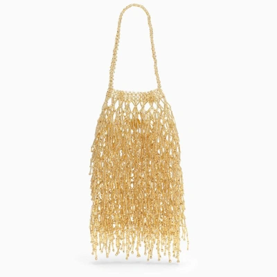 Shop Vanina Gold Mini Bag With Beads In Metal