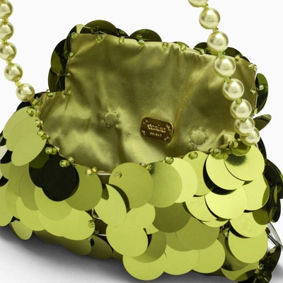 Shop Vanina Gold Mini Bag With Beads In Green