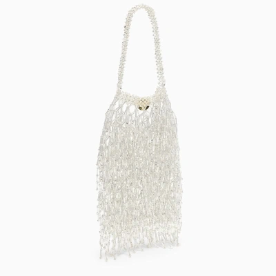 Shop Vanina Silver Mini Bag With Beads In Metal