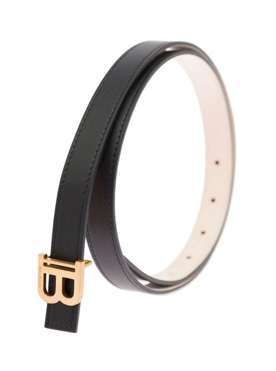 Shop Balmain Woman's Black Leather B-belt Belt