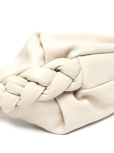 Shop Hereu 'espiga' White Braided Handle Tote In Leather Woman
