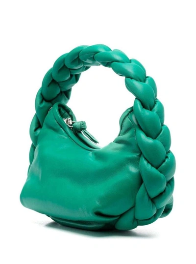Shop Hereu Green Espiga Mini Tote Bag In Lamb Leather Woman