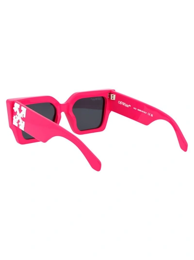 Shop Off-white Sunglasses In 6807 Fuchsia Dark Grey