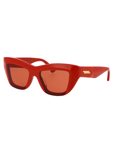 Shop Bottega Veneta Sunglasses In 004 Orange Orange Orange
