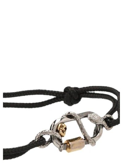 Shop Alexander Mcqueen 'snake' Bracelet In Black