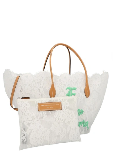 Shop Ermanno Scervino 'milano Marittima' Lace Shopping Bag In White