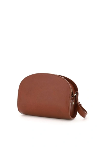 Shop Apc A.p.c. Demi-lune Mini Crossbody Bag In Brown