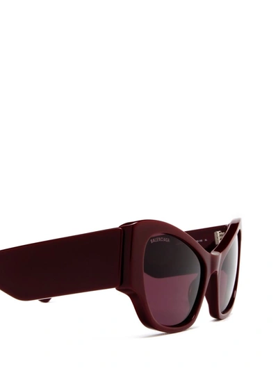 Shop Balenciaga Sunglasses In Burgundy