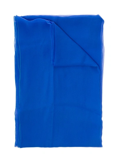 Shop Alberta Ferretti Royal Blue Chiffon Lightweight Scarf In Silk Woman