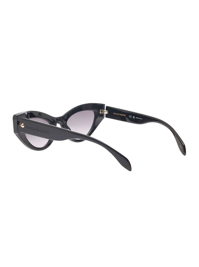 Shop Alexander Mcqueen 'spike Studs Cat-eye' Black Sunglasses With Studs In Plastic Woman