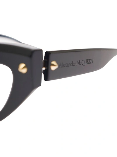 Shop Alexander Mcqueen 'spike Studs Cat-eye' Black Sunglasses With Studs In Plastic Woman