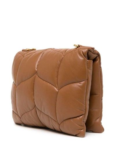 Shop Mulberry 'little Softie' Brown Cross-body Bag With Twist Lock Closure In Quilted And Padded Leather Woman