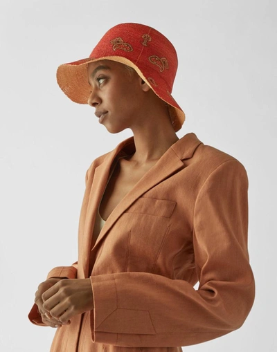 Shop Etro Paisley Bucket Sun Hat In Red