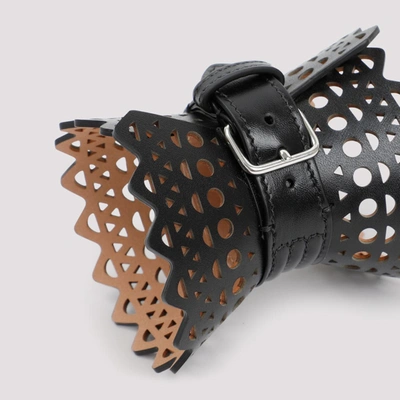 Shop Alaïa Leather Corset Bracelet Belt In Black