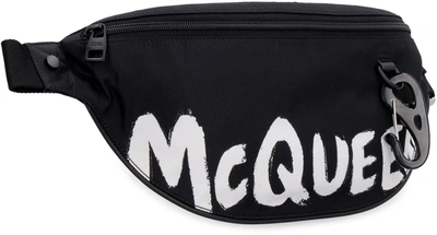 Shop Alexander Mcqueen Harness Belt Bag With Logo In Black