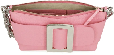 Shop Boyy Buckle Pouchette Leather Mini Bag In Pink