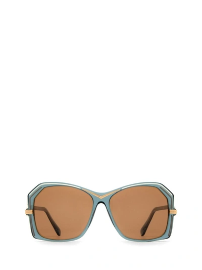Shop Cazal Sunglasses In Mint - Milky White