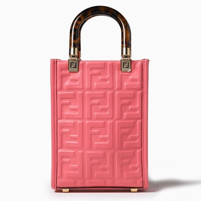 Shop Fendi Mini Sunshine Shopper Bag Dalia In Pink