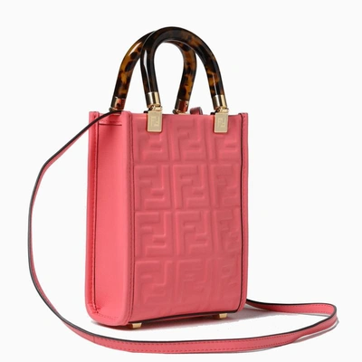 Shop Fendi Mini Sunshine Shopper Bag Dalia In Pink