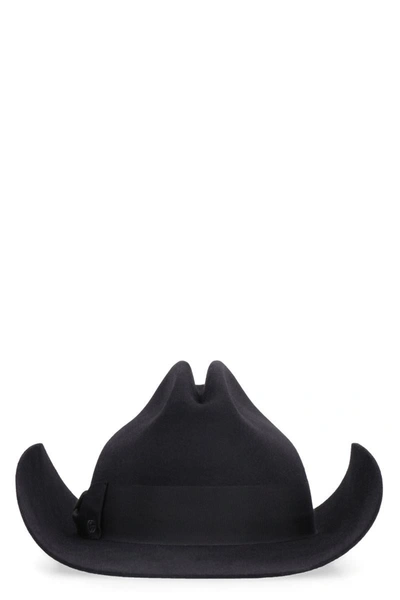 Shop Gucci Felt Fedora Hat In Black