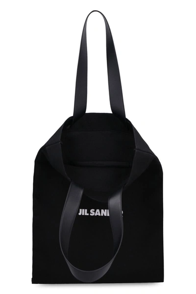 Shop Jil Sander Canvas Tote Bag In Black
