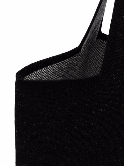 Shop Palm Angels Knit Shopper Logo Tote Bag In Black