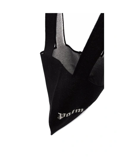 Shop Palm Angels Knit Shopper Logo Tote Bag In Black