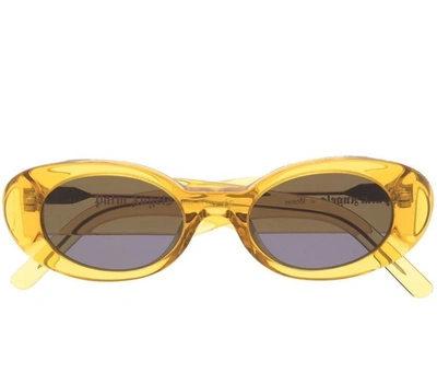 Shop Palm Angels Spirit Oval Sunglasses In Yellow