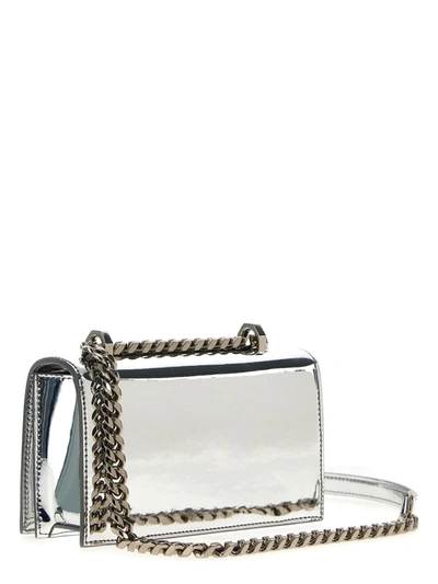 Shop Alexander Mcqueen 'mini Jewelled Satchel' Crossbody Bag In Silver