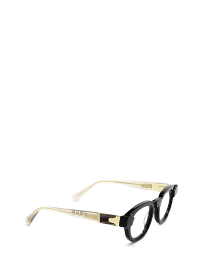 Shop Kuboraum Eyeglasses In Black Shine &amp; Transparent Brown